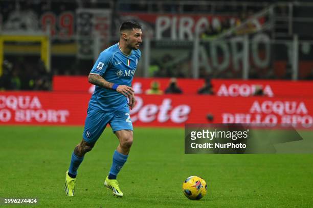 Matteo Politano of SSC Napoli is playing during the Italian Serie A football match between AC Milan and SSC Napoli at the Giuseppe Meazza San Siro...