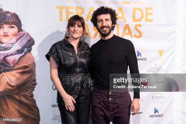 Rozalen and Marwan attend the Madrid premiere of "Terapia De Parejas" at Cine Palacio de la Prensa on February 08, 2024 in Madrid, Spain.