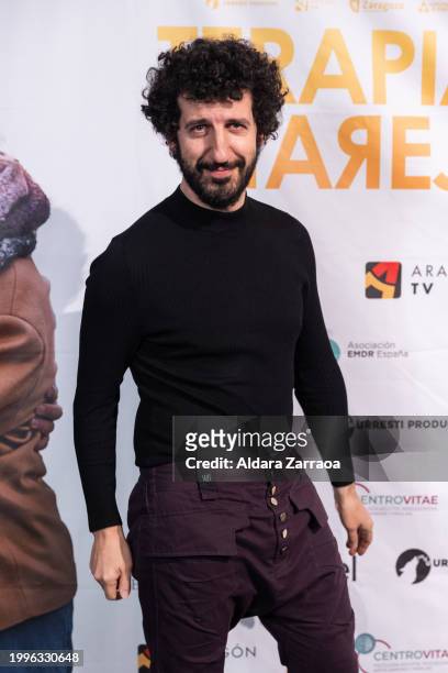 Marwan attends the Madrid premiere of "Terapia De Parejas" at Cine Palacio de la Prensa on February 08, 2024 in Madrid, Spain.