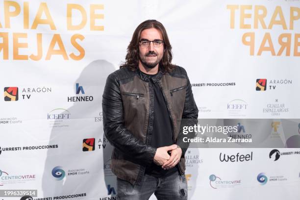 Andres Suarez attends the Madrid premiere of "Terapia De Parejas" at Cine Palacio de la Prensa on February 08, 2024 in Madrid, Spain.