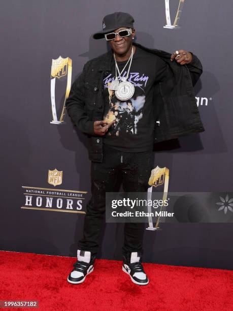 Flavor Flav attends the 13th annual NFL Honors at Resorts World Theatre on February 08, 2024 in Las Vegas, Nevada.