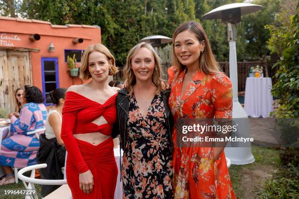 Jaime Ray Newman, Lindzi Scharf, and Lindsay Price attend TheRetaility.com's Galentine's Day brunch with Lightbox held at a private home in Los...