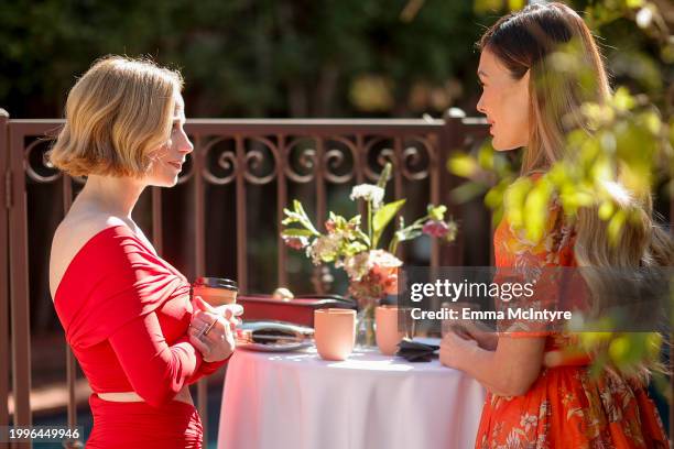 Jaime Ray Newman and Lindsay Price attend TheRetaility.com's Galentine's Day brunch with Lightbox held at a private home in Los Angeles on February...