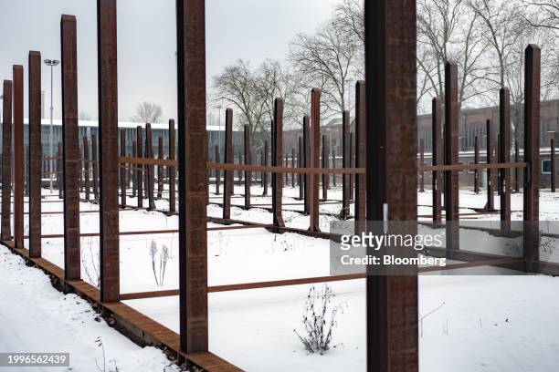 Yard at the closed Vallourec SACA pipe plant in Düsseldorf, Germany, on Friday, Jan. 19, 2023. In some cases, Germany's industrial downshift is...