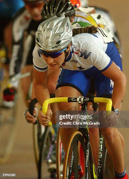 Rochelle Gilmore of New South Wales in action in the Women's 25k Points Championship during the 2003 Oceania/National Track Championships May 3, 2003...
