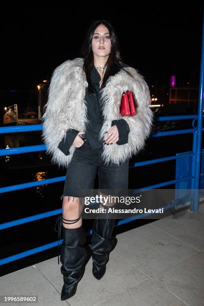 Gaia Gozzi is seen during the 74th Sanremo Music Festival 2024 on February 09, 2024 in Sanremo, Italy.