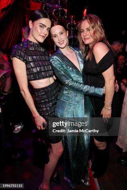 Daphne Velghe, Jasmine Poulton, and Alicia Silverstone attend the after party for the Christian Siriano Fall/Winter 2024 Fashion Show at Artspace at...