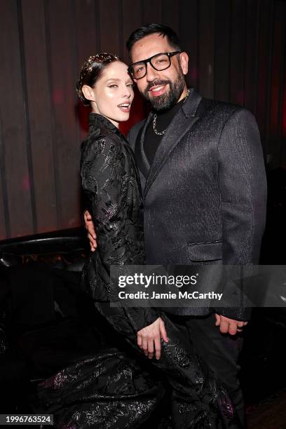 Coco Rocha and James Conran attend the after party for the Christian Siriano Fall/Winter 2024 Fashion Show at Artspace at Public Hotel on February...