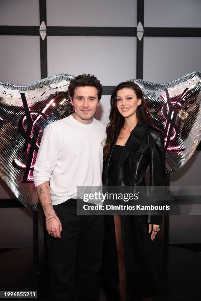 Brooklyn Beckham and Nicola Peltz attend YSL Beauty Candy Shoppe on February 08, 2024 in New York City.