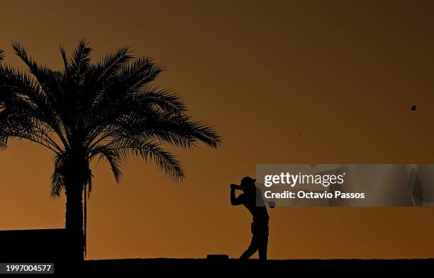 Matteo Manassero of Italy tees off on the 11th hole during the second round of the Commercial Bank Qatar Masters at Doha Golf Club on February 09,...