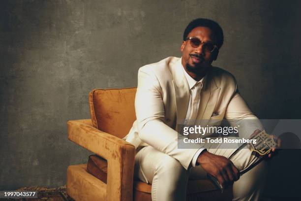 Miles Garrett of the Cleveland Browns poses for a portrait after winning defensive player of the year at the 13th Annual NFL Honors on February 8,...