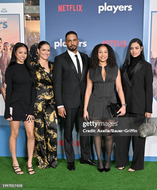 Aniya Wayans, Samara Saraiva, Damon Wayans Jr., Amara Wayans and Berlyn Wayans attend the Photo Call for Netflix's "Players" at The Egyptian Theatre...
