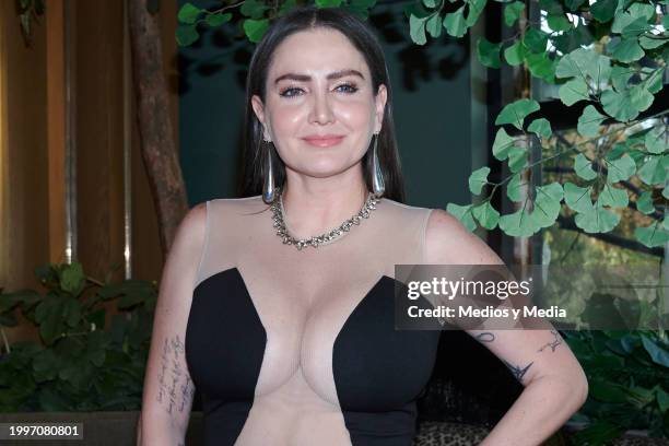 Celia Lora poses for a photo during a press conference to unveil Celia Lora as the cover star of 'Penthouse Magazine' at Terraza Panthera on February...