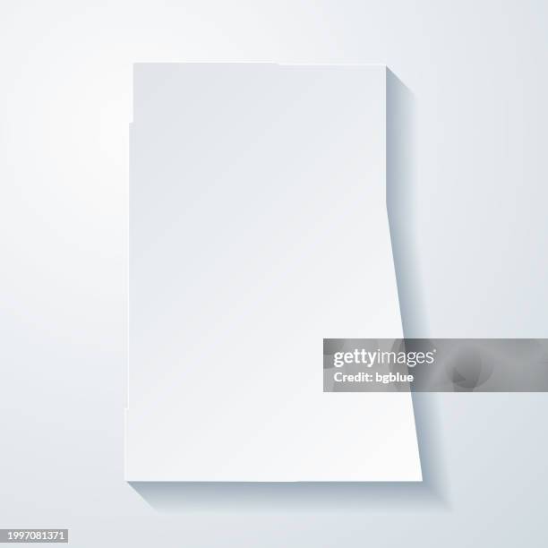 delaware county, oklahoma. map with paper cut effect on blank background - delaware county stock illustrations