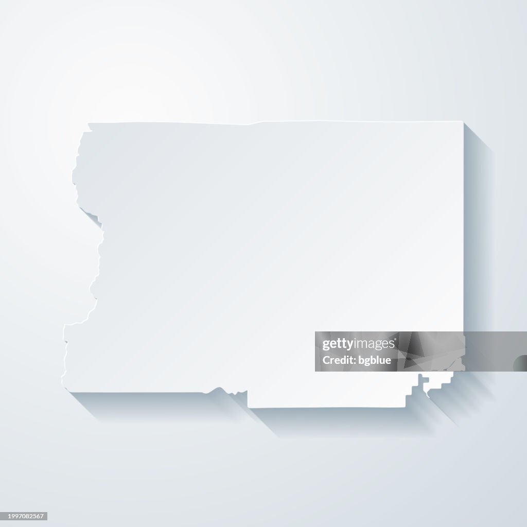 Boulder County, Colorado. Map with paper cut effect on blank background