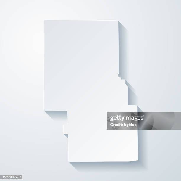 richland county, ohio. map with paper cut effect on blank background - mansfield ohio stock illustrations