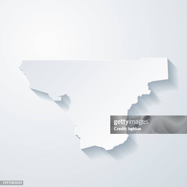 towns county, georgia. map with paper cut effect on blank background - hiawassee stock illustrations