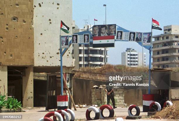 Syrian checkpoint on the streets of Beirut, May 30, 2000.