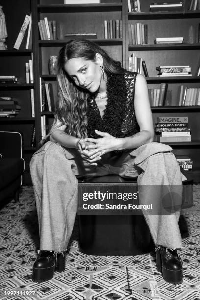 Actress Audrey Dana poses for a portrait shoot on July 21, 2023 in Paris, France.