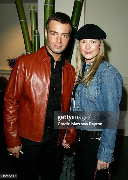 Actor Joey Lawrence from the show "Run of the House" and wife Michelle Vella Lawrence attend the The WB Television Network Upfront All-Star Party at...