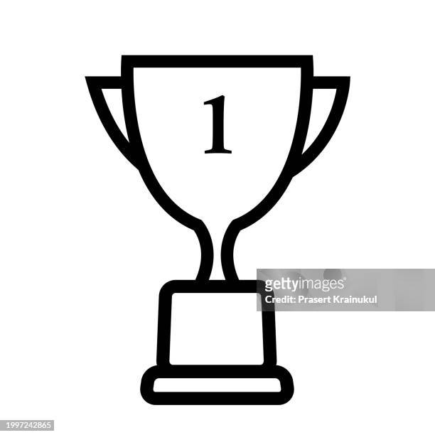 trophy icon in flat style. - trophy tour stock pictures, royalty-free photos & images