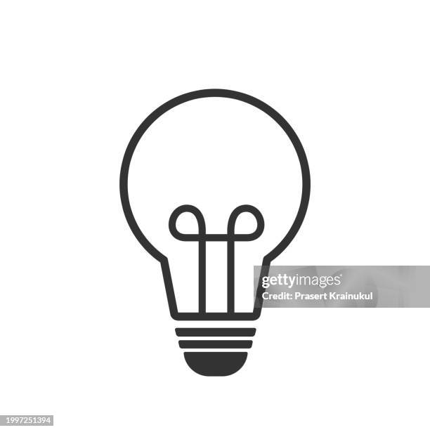 light bulb. ideas creativity analytical thinking processing light bulb vector icon. symbolic idea. - ampoule électrique photos et images de collection