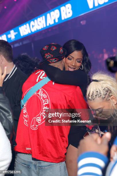 Odell Beckham Jr. And Taylor Rooks attend the Visa Cash App RB Formula One Team 2024 Livery Reveal on February 08, 2024 in Las Vegas, Nevada.