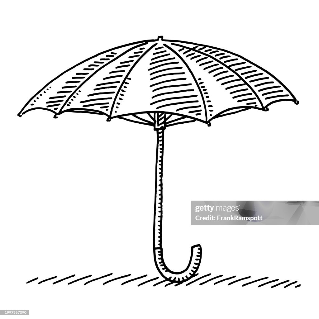 Dessin de symbole de protection de parapluie
