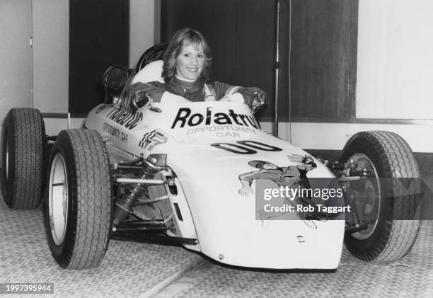 Janet Brise from Great Britain looks on from the cockpit of the Brands Hatch Motor Racing Stables Elden Mk19 Formula Ford 1600 racing car on 21st...