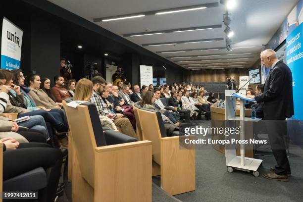 General view of the event 'Building a Green Europe', at UNIR, on February 9 in Logroño, La Rioja, Spain. Information meeting organized by Europa...