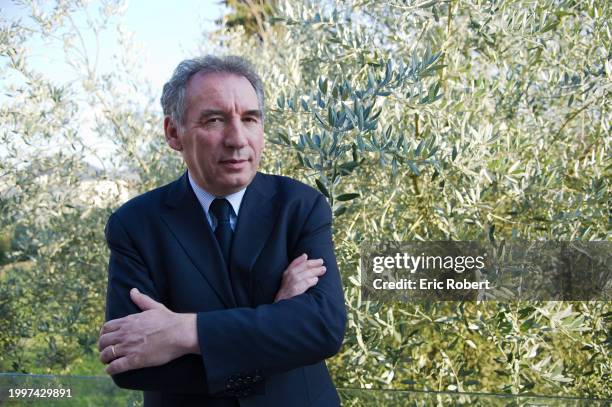 Portrait de François Bayrou, homme politique français, chez lui à Bordères, dans le sud-ouest de la France, le 5 mars 2011.