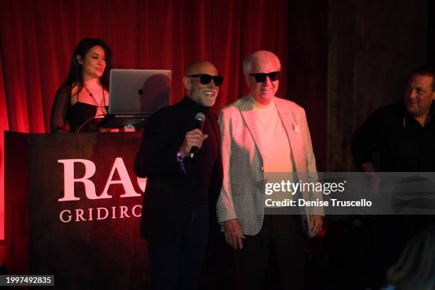 Frank Pellegrino Jr. Speaks at RAO's Gridiron Club Prime Night Hosted By Deion Sanders at Paris Las Vegas on February 08, 2024 in Las Vegas, Nevada.