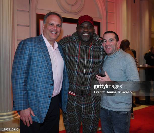 Mike Tannenbaum, Warren Sapp and Ron Berkowitz attend RAO's Gridiron Club Prime Night Hosted By Deion Sanders at Paris Las Vegas on February 08, 2024...
