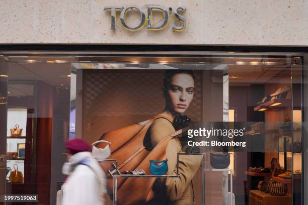 Tod's SpA luxury boutique in central Paris, France, on Monday, Feb. 12, 2024. The founding family of Tod's is teaming up with buyout firm L...
