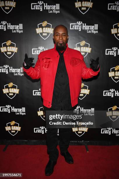 Kansas City Hip Hop Artist, Tech N9NE arrives at Crazy Horse 3 Las Vegas on February 09, 2024 in Las Vegas, Nevada.