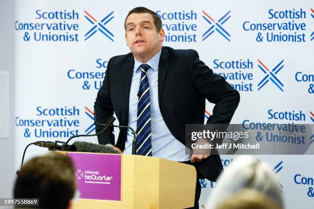 Leader of the Scottish Conservatives Douglas Ross makes a speech unveiling plans to deliver 1,000 more GPs in a new policy paper on health published...