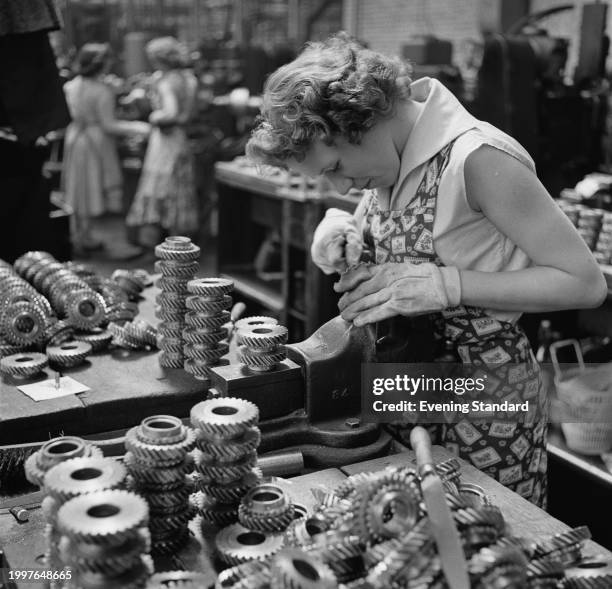 Worker at the BMC Austin Longbridge car plant, Birmingham, June 26th 1957.