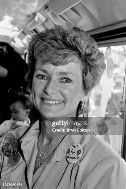 Glenys Kinnock , wife of Neil Kinnock Leader of the Labour Party, visits British Aerospace while on the campaign trail for the 1987 UK general...