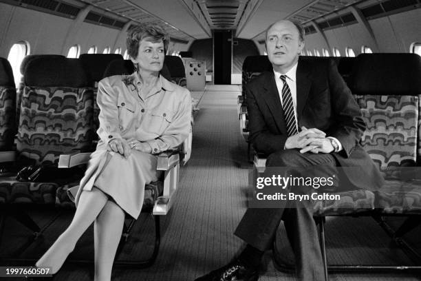 Married couple, Leader of the Labour Party Neil Kinnock and Glenys Kinnock , visits British Aerospace while on the campaign trail for the 1987 UK...