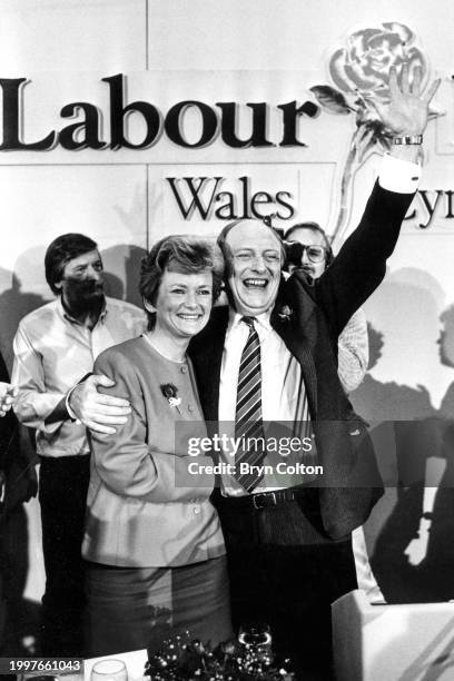 Married couple, Leader of the Labour Party Neil Kinnock and Glenys Kinnock , at the Welsh Labour party conference while on the campaign trail for the...