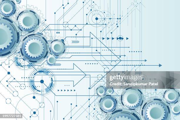 abstract technology communication design innovation concept background. - engineering-design-process-diagram stock illustrations