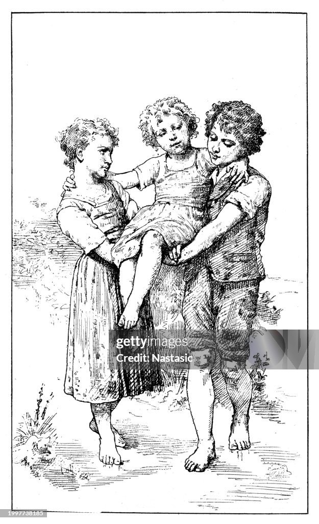 Victorian children playing