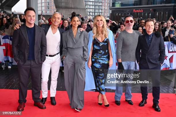 Anthony McPartlin, Bruno Tonioli, Alesha Dixon, Amanda Holden, Simon Cowell and Declan Donnelly attend "Britain's Got Talent" Manchester at The Lowry...