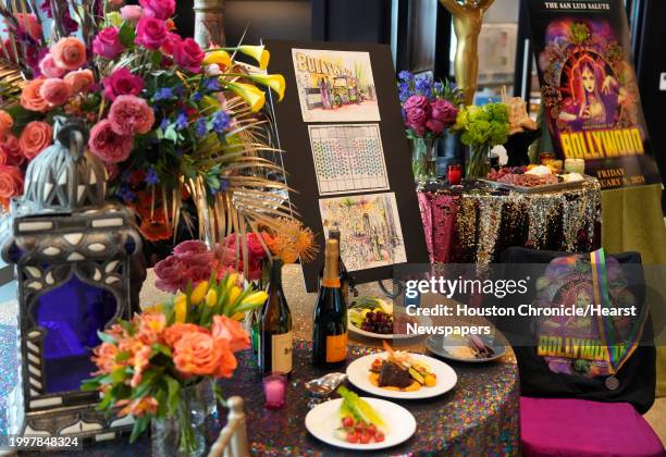 Display is shown during an event at Post Oak Hotel,1600 West Loop South, for Tilman Fertitta to announce the star headliner for his annual Mardi Gras...