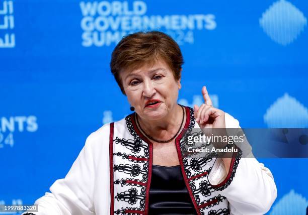 International Monetary Fund managing director Kristalina Georgieva attends the World Summit of Governments in Dubai, United Arab Emirates on February...