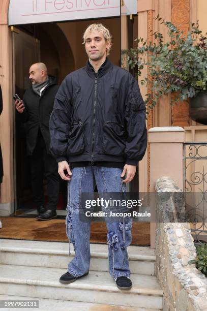 Mr. Rain arrives at the "Oltre Il Festival" project by RadioMediast during the 74th Sanremo Music Festival 2024 at Villa Nobel on February 09, 2024...