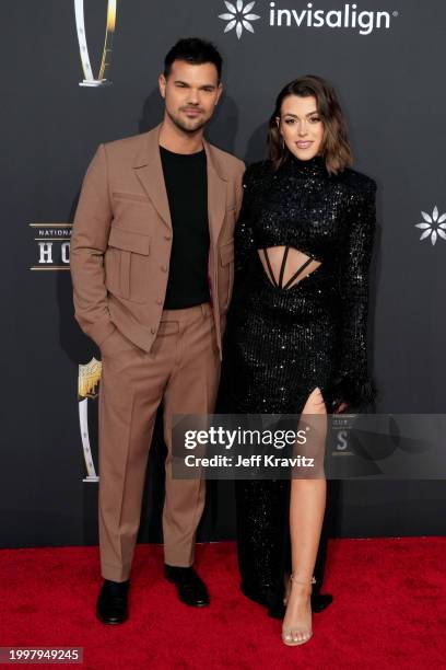 Taylor Lautner and Taylor Dome attend the 13th Annual NFL Honors at Resorts World Theatre on February 08, 2024 in Las Vegas, Nevada.