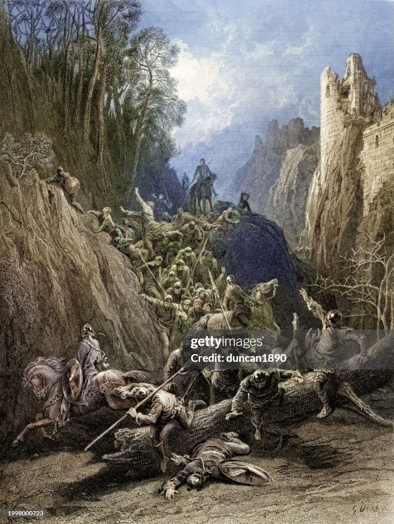 Arthurian Legend, The Flight of the Boon Companions of Earl Limours, by Gustave Dore