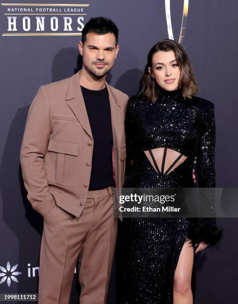 Taylor Lautner and Taylor Lautner attend the 13th annual NFL Honors at Resorts World Theatre on February 08, 2024 in Las Vegas, Nevada.