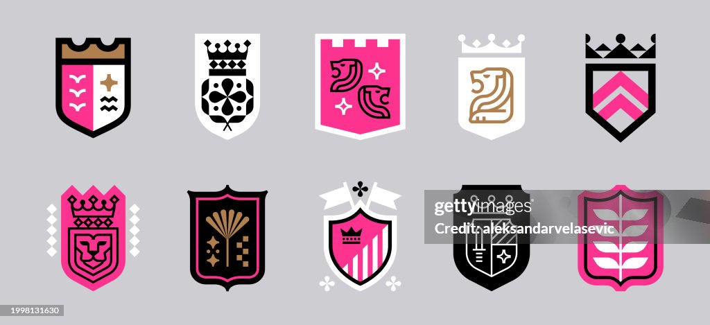 Modern Crest Icons Design Elements